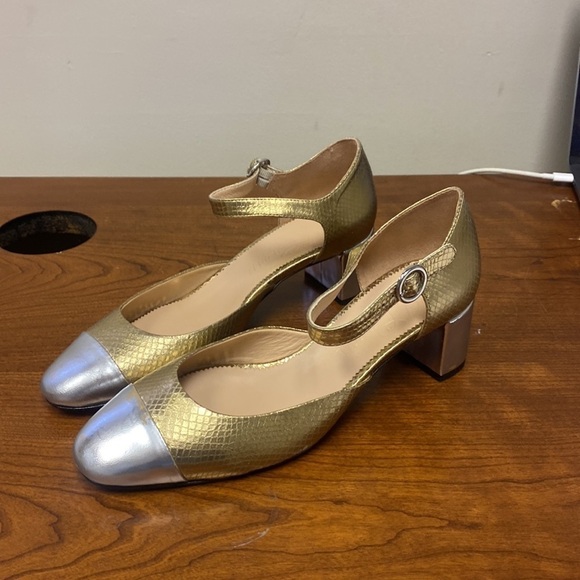 J Crew Millie ankle-strap heels in snake-embossed Italian leather - Picture 4 of 7